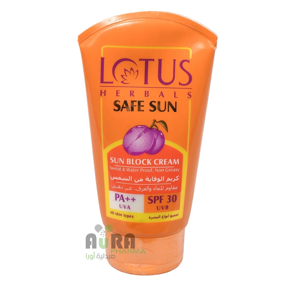 كريم الوقاية من الشمس مقاوم التعرق والماء غير دهني  spf 30من لوتس هيربلز 100جرام