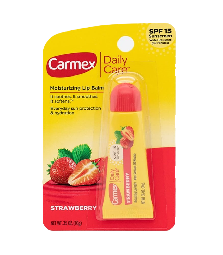 مرطب شفاة للعناية اليومية بالفراولة بعامل حماية من الشمس 15 من كارميكس 10غ