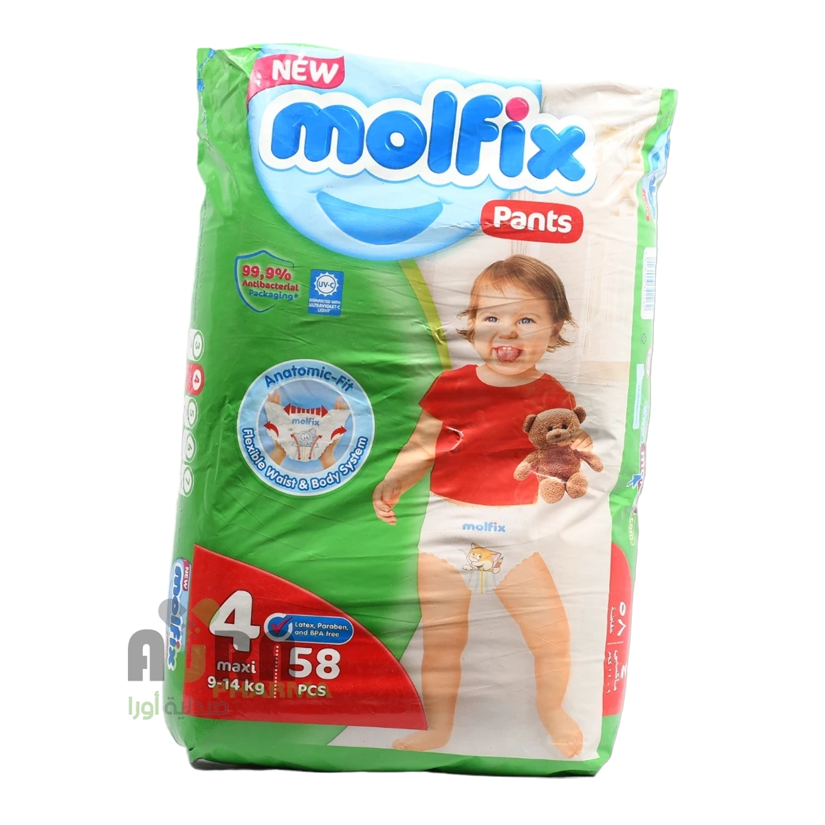 حفاظات مولفيكس كلوت 4كبير عبوة 58ق*4