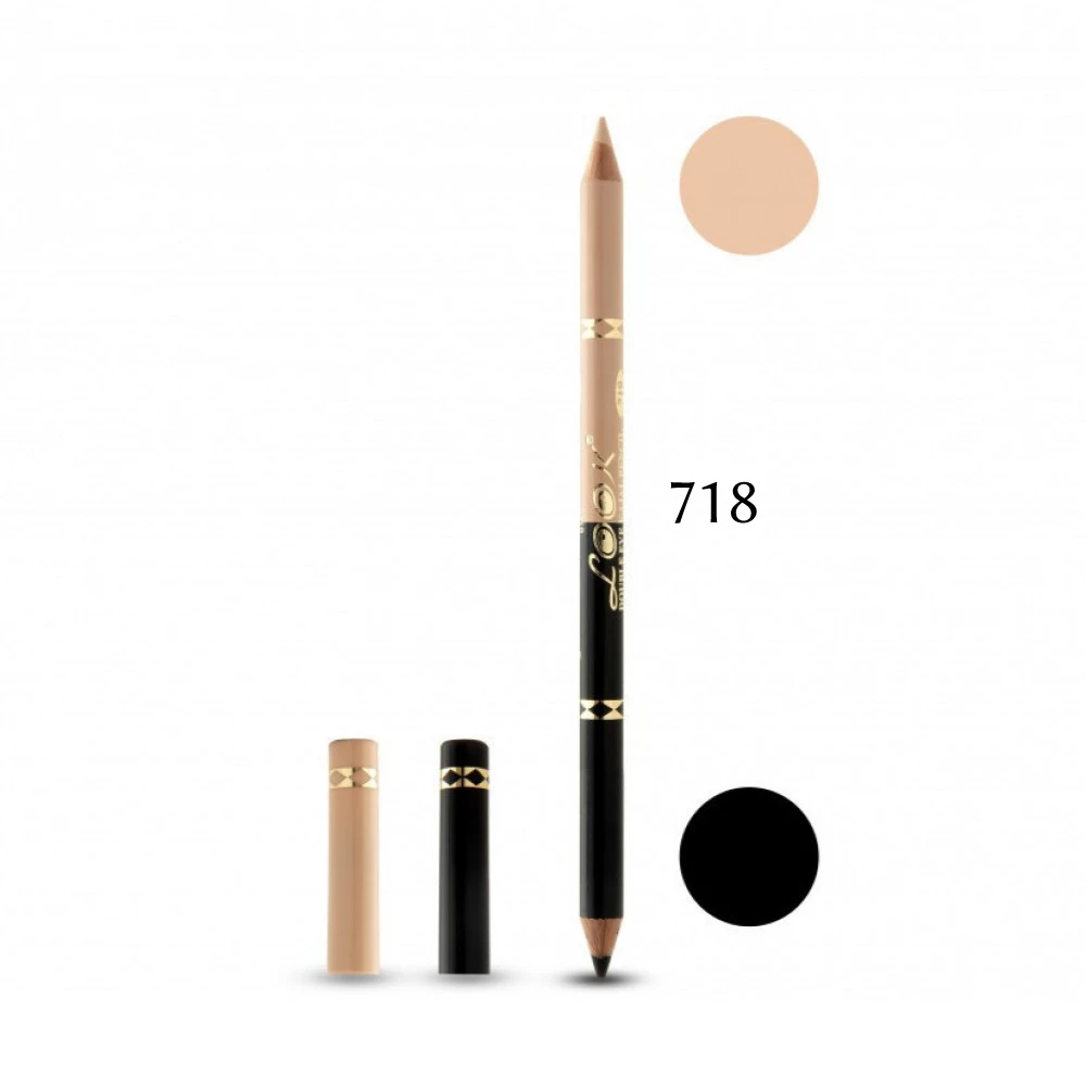 قلم كحل كاجل 2في1 اسود و بيج 718 من لووك