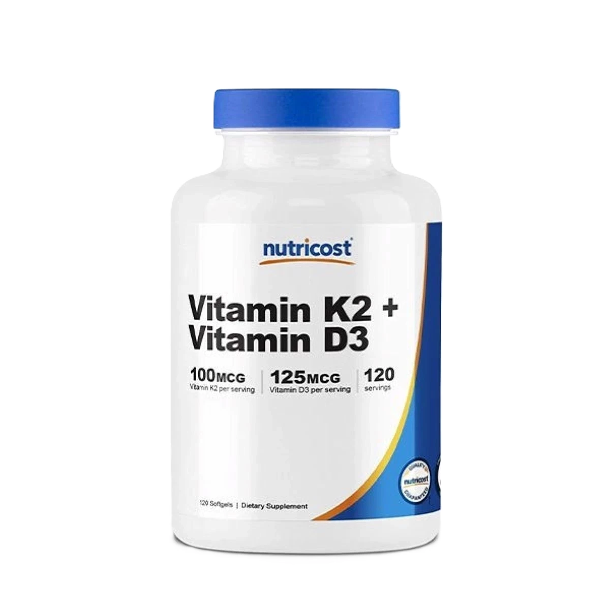 فيتامين دال 3 125 ميكروجرام (5000وحدة) + فيتامين كي 2 100 ميكروجرام 120 كبسولة هلامية من نيوتركوست