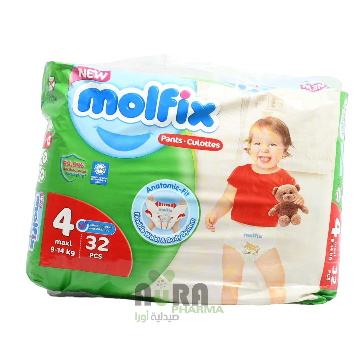 حفاظات مولفيكس كلوت 4كبير جامبو 32ق*4