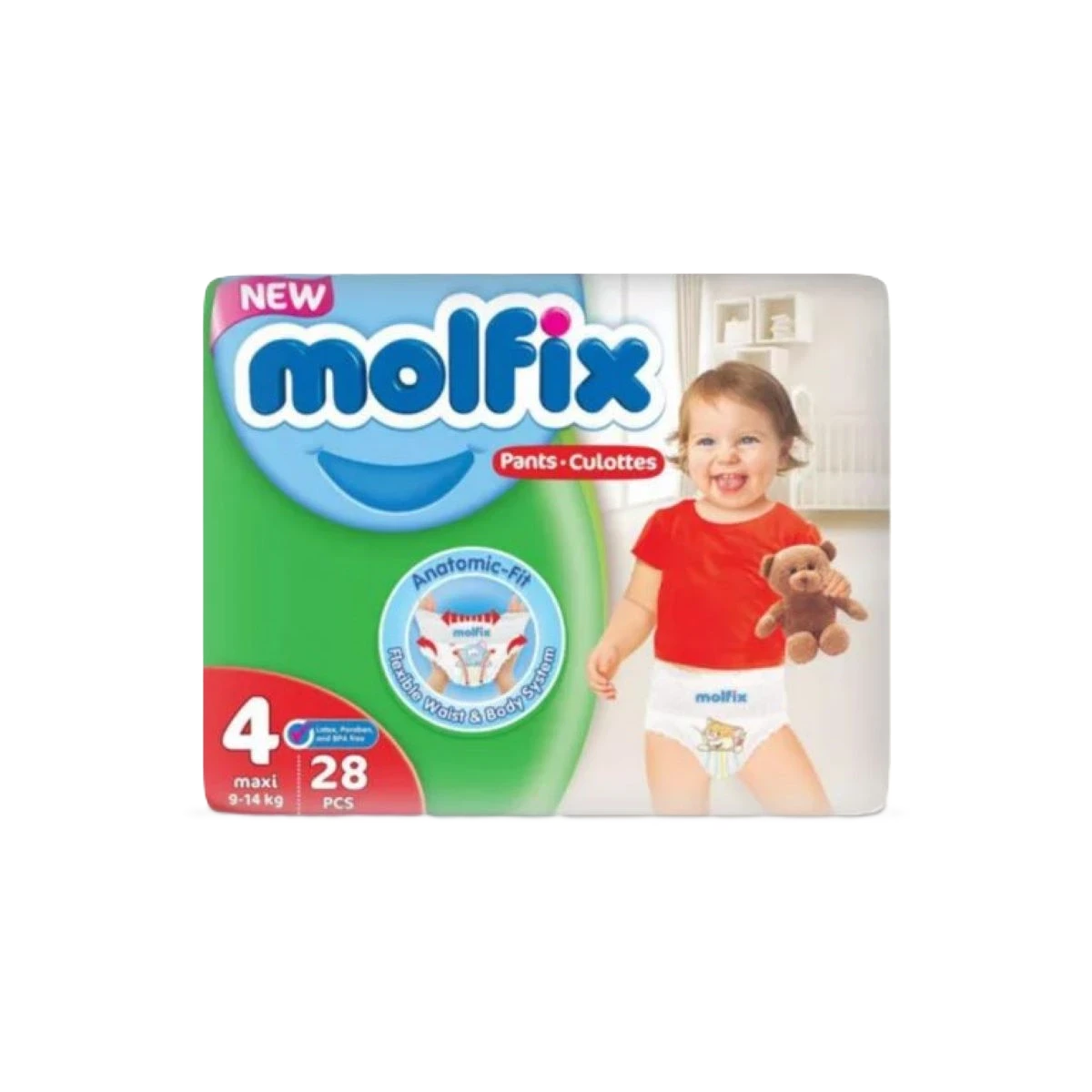 حفاظات مولفيكس كلوت 4 كبير 28 قطعه